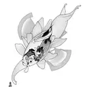 koi fish lotus  tattoo design idea