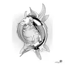koi fish lotus  tattoo design idea