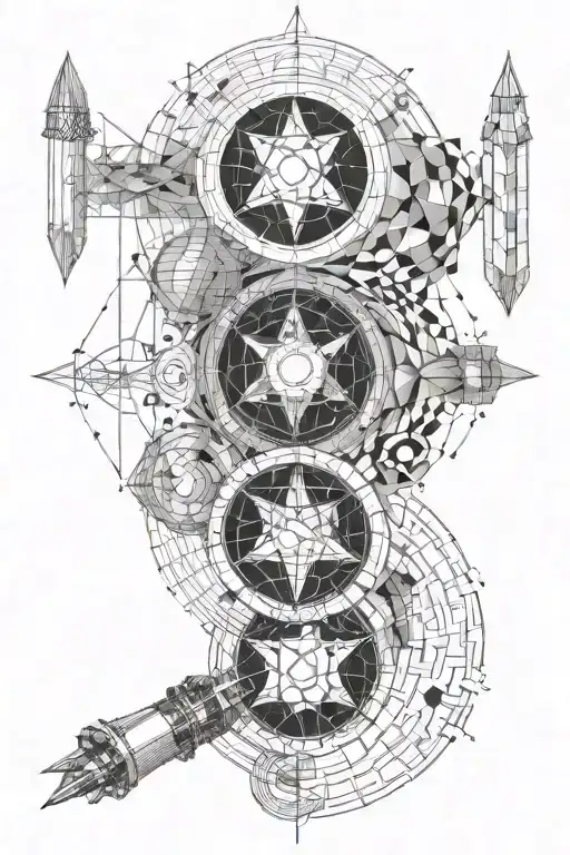 davinci, galileo & dante inventions brought to life tattoo design idea