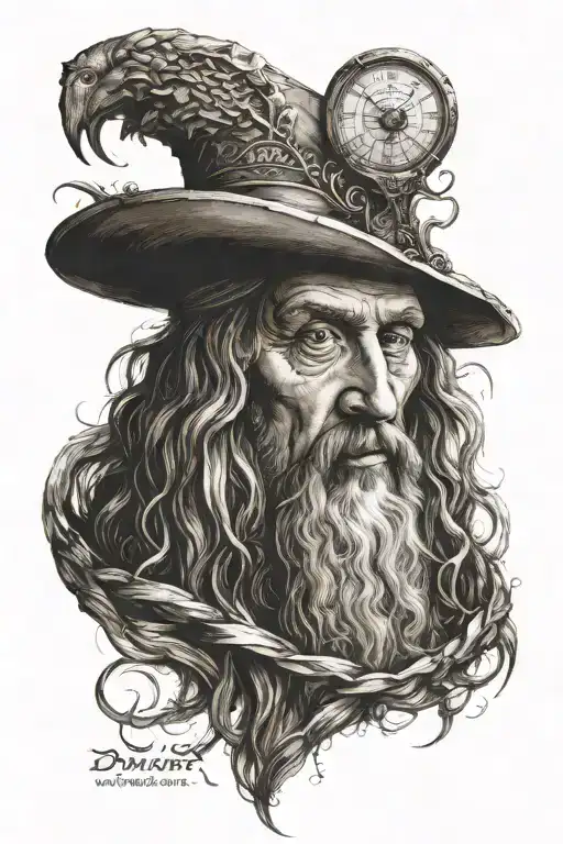 DA vinci type art representation tattoo design idea