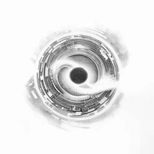 black hole in interatellar tattoo design idea