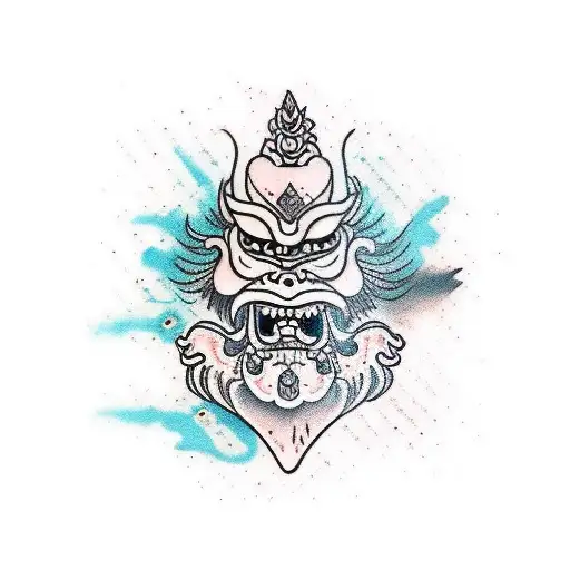 barong bali tattoo minimalist tattoo design idea