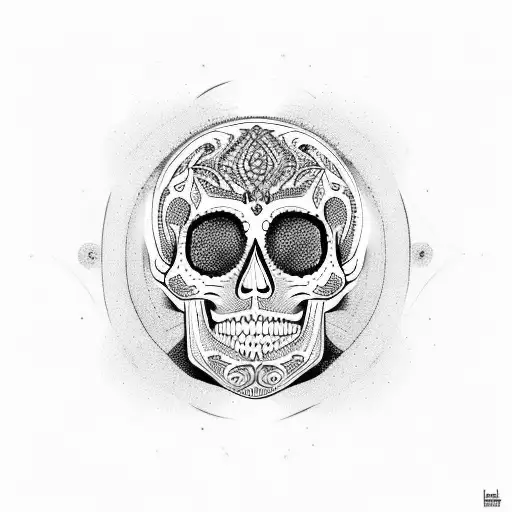 mandala skull tattoo design idea