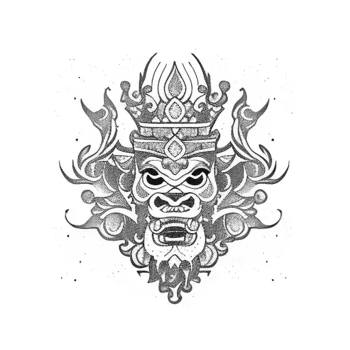 traditional barong bali  tattoo design idea