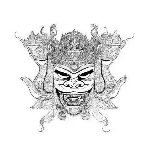 little bali barong  tattoo design idea