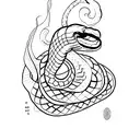fineline dotwork simple snake  tattoo design idea