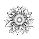Sunflower with branch  tattoo design idea
