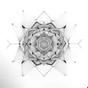 geometric mandala simple tattoo design idea