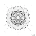 geometric mandala simple tattoo design idea