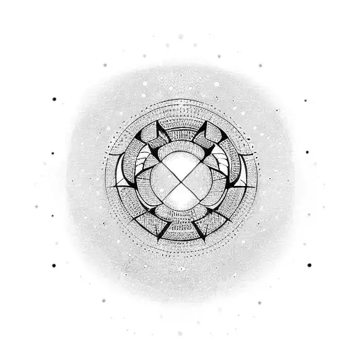 symbol circle with dot torn tattoo design idea