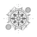 symbol circle with dot torn tattoo design idea