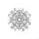 symbol circle with dot torn tattoo design idea