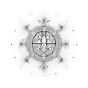 symbol circle with dot torn tattoo design idea