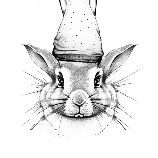 a book read by an old rabbit wearing a magicians hat tattoo design idea