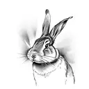 a book read by a rabbit wearing a magicians hat tattoo design idea