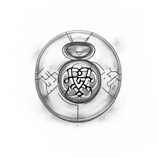 A coffee bean with Gaelic football symbols and the lyrics of a hip hop song in the shape of a heart tattoo design idea