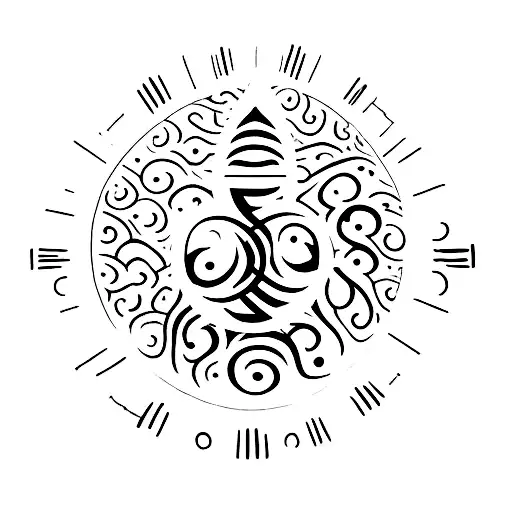 2 black lines around ankle with ogham writing in between tattoo design idea