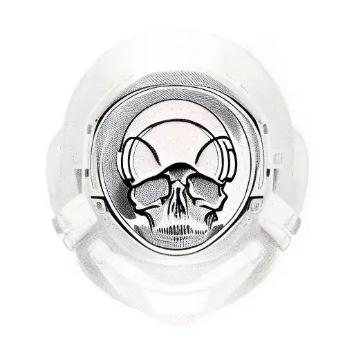 skull in NASA helmet tattoo design idea