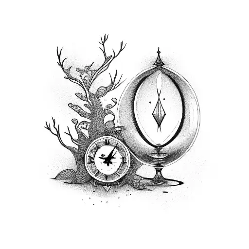 hourglass life and death tattoo design idea