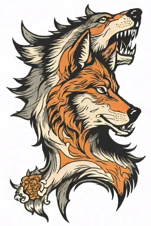 wolf silhouette tattoo design idea