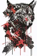 wolf silhouette tattoo design idea