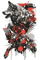 wolf silhouette tattoo design idea