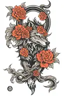 wolf silhouette tattoo design idea