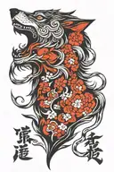 wolf silhouette tattoo design idea