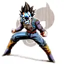 Vegeta with saiyan logo tattoo design idea