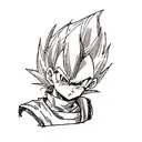 Vegeta with saiyan logo tattoo design idea