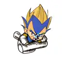 Vegeta with saiyan logo tattoo design idea