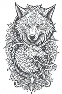 the Witcher 3 sword wolf tattoo design idea