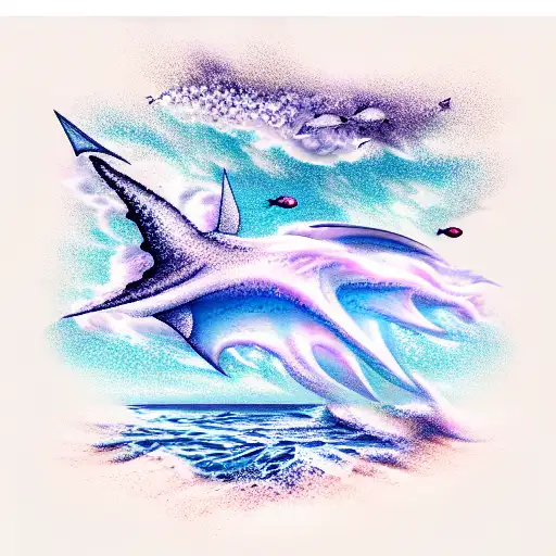 ocean sky tattoo design idea