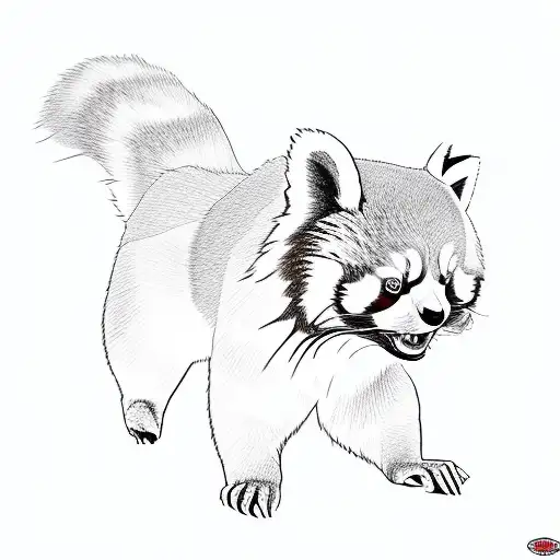 a red panda tattoo design idea