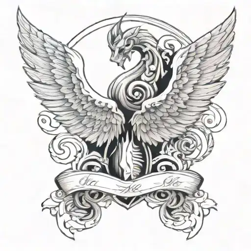 6 angel wing and demon wing spread tattoo design idea