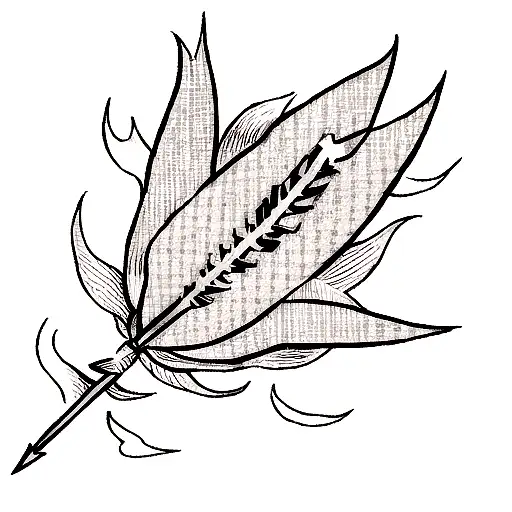 Create a tattoo featuring arrows and flames in a dotwork style tattoo design idea