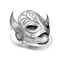 comedy and tragedy masks tattoo design idea