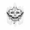 comedy and tragedy masks tattoo design idea