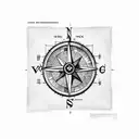 Civil engineer's blueprint with a compass and construction tools tattoo design idea