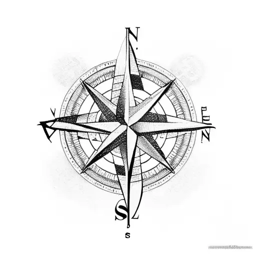 A compass rose intertwined with a gavel, representing your interests in geography and law tattoo design idea