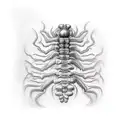 Centipede scary tattoo design idea