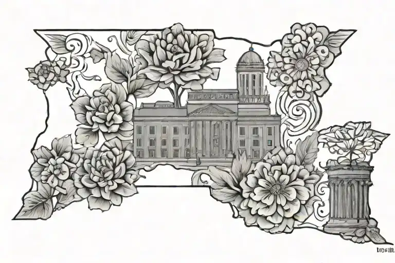 Nebraska state outline with 402 tattoo design idea