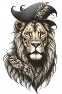 lion face tattoo design idea
