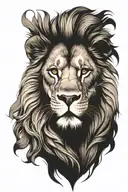 lion face tattoo design idea