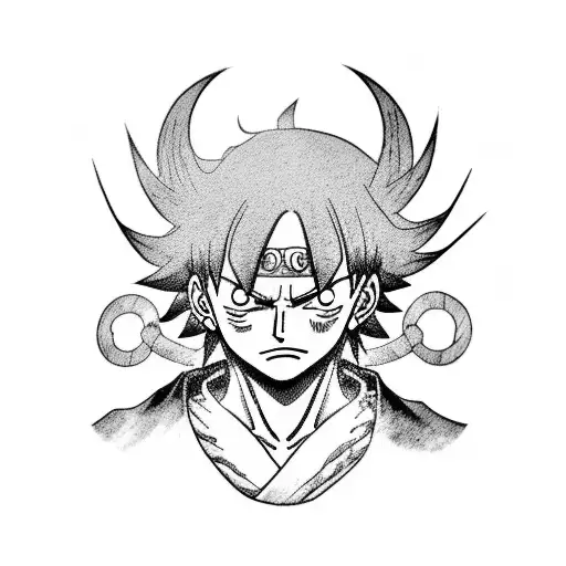luffy, kurapika tattoo design idea