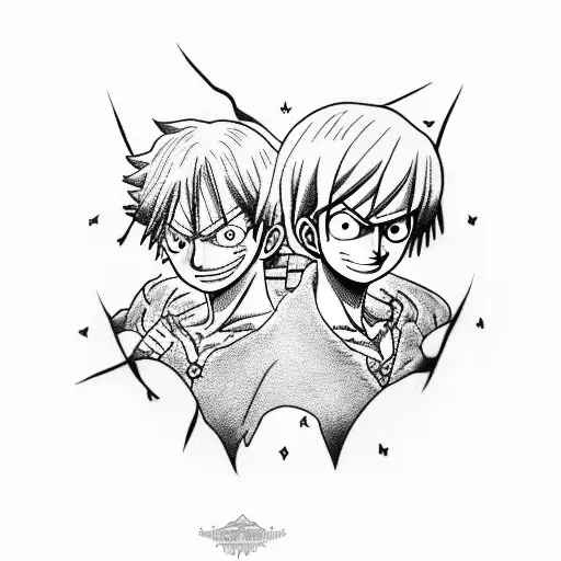 luffy vs kurapika tattoo design idea