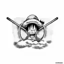 luffy vs shanks tattoo design idea