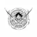 luffy vs shanks tattoo design idea