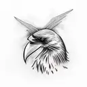 raven holding an irish sword tattoo design idea