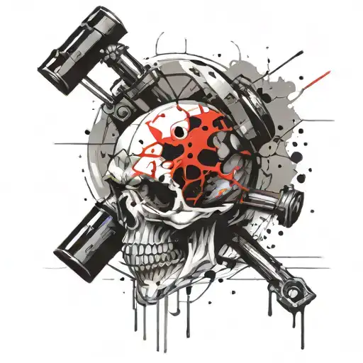 Skull and crossfit tattoo design idea